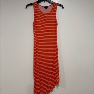 Express Asymmetrical orange Striped Dress